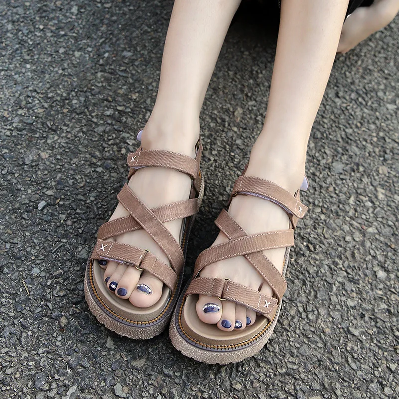 Повседневная парусиновая обувь на толстой резиновой платформе 2019 летние