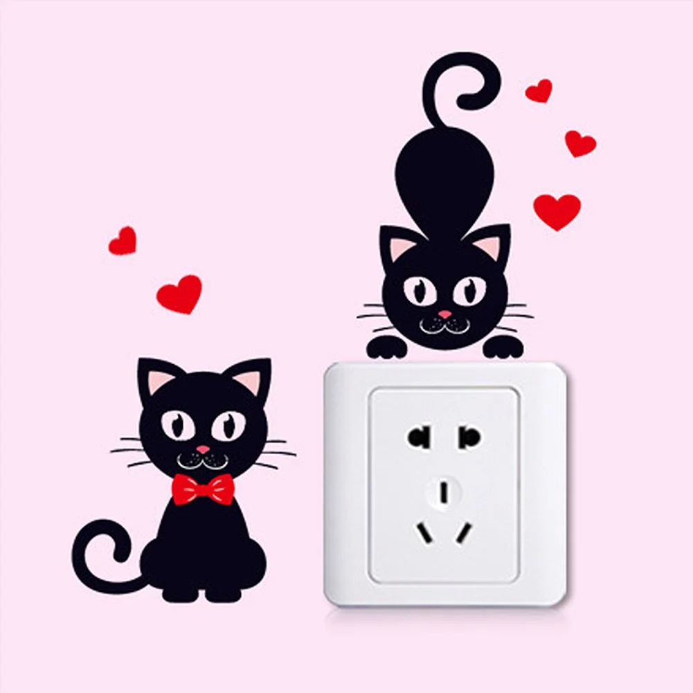 Wall Stickers Switch Cat Light Decor Decals Art Mural Baby Nursery Room | Дом и сад