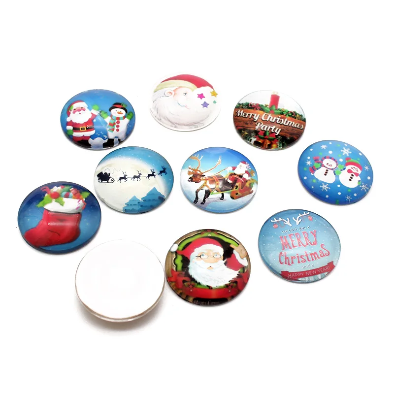 10 шт. смешанный большой Рождественский кабошон Санта-Клаус Снеговик Камея