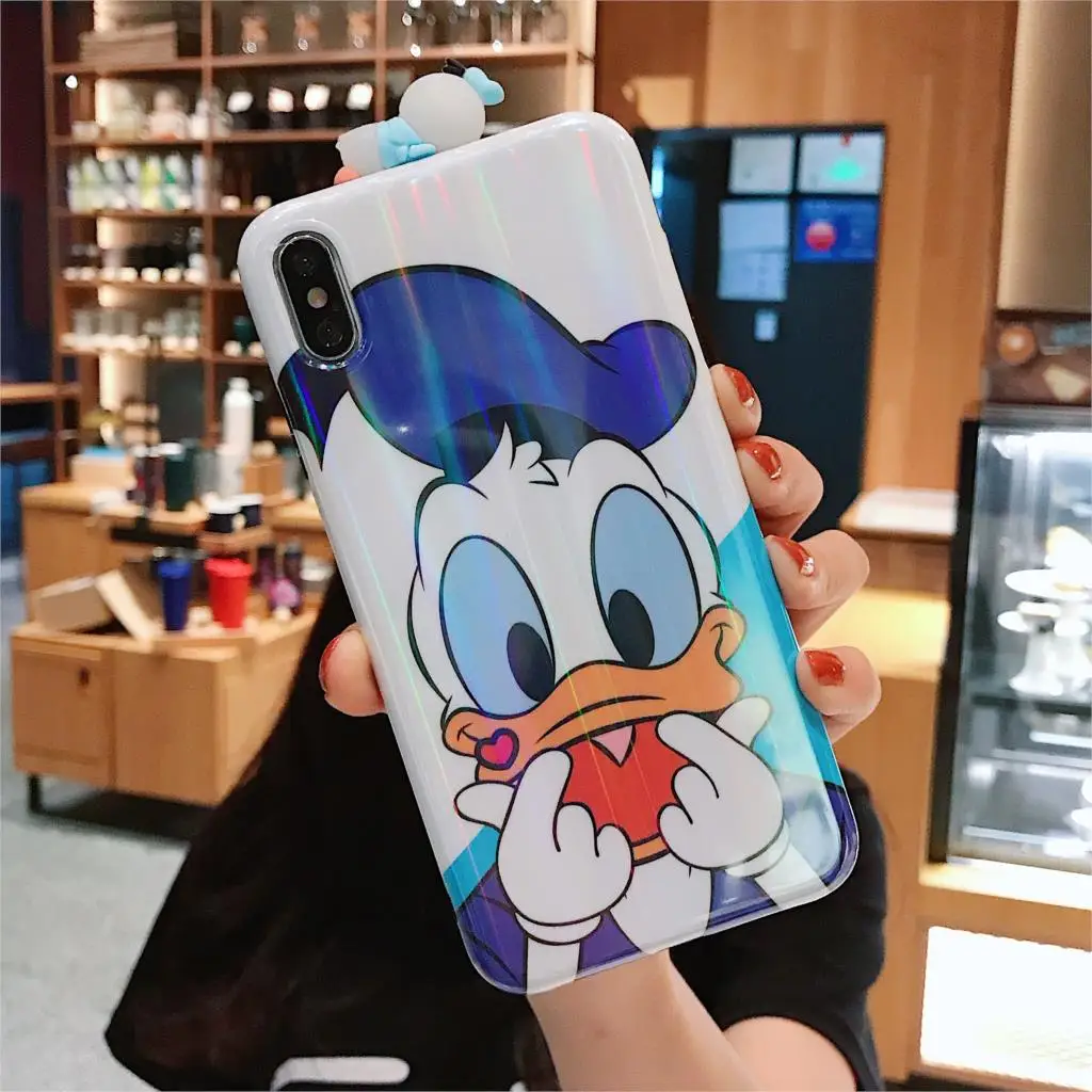Для iphone XS Max с мультипликационным принтом с Винни-пухом для чехол для телефона, милый чехол с изображением чудовищ для iphone X XS XR 6 7 8 плюс Чехол+ игрушка помпоном+ ремень - Цвет: 3D case