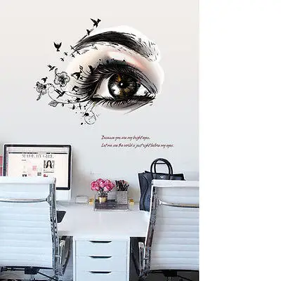 Для женщин в виде большого глаза ресницы цитата Наклейка на стену Съемный
