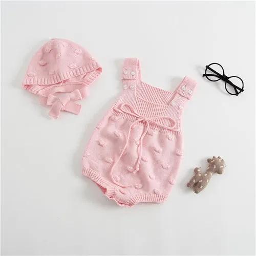 Pink Hat Трикотажная Одежда для новорожденных девочек; Комбинезоны для маленьких мальчиков; брендовый комбинезон; коллекция года; сезон осень; Комбинезоны для маленьких девочек; хлопковый комбинезон для маленьких девочек - Цвет: Pink Hat