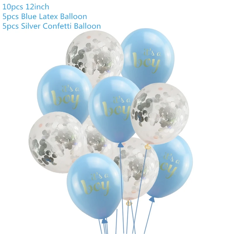 10pcs boy set4 Детский душ мальчик украшения для девочек набор это мальчик это девочка о Детские воздушные шары пол раскрыть Дети День Рождения Вечеринка ребенок душ подарки - Цвет: 10pcs boy set4