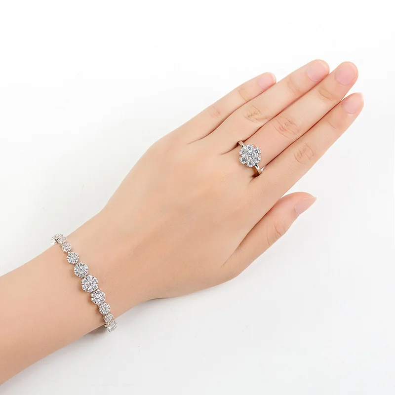 Hadiyana Fashion Engagement Party 4pc Jewelry Sets With White full Zircon New Tassel Design Bridal Jewelry Acessories Set CN022