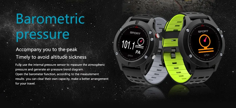 Tezer F5 gps умный Браслет альтиметр барометр термометр Bluetooth 4,2 умный Браслет для iOS Android