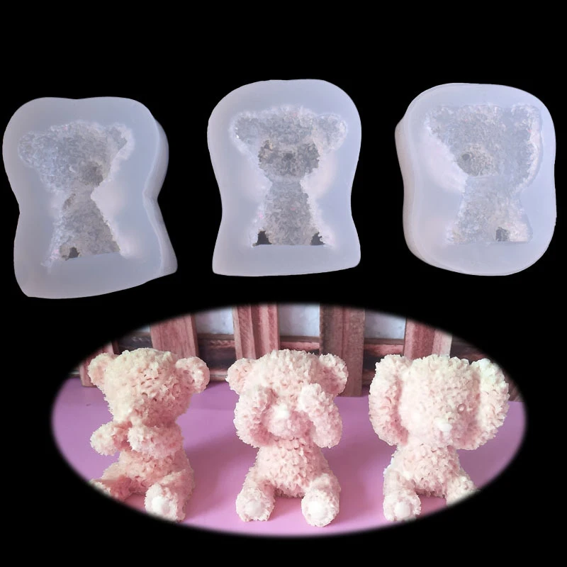 DIY помадка торт выпечки аксессуары плюшевый медведь 3D Силиконовая форма
