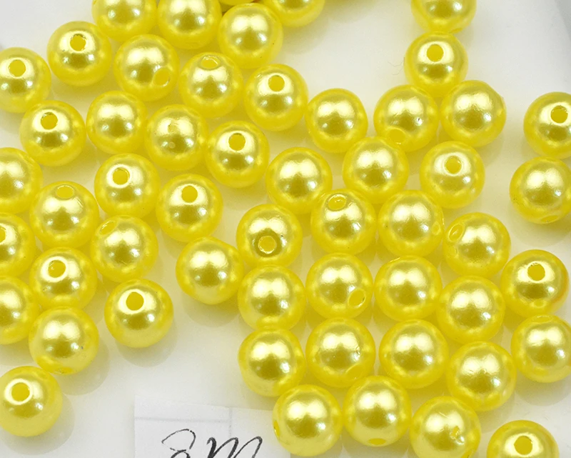 FLTMRH 8MM 95PCS ABS beige Color Pearl Imitation DIY Bracelet Cheap Round Beads For Fashion Jewelry Making | Украшения и