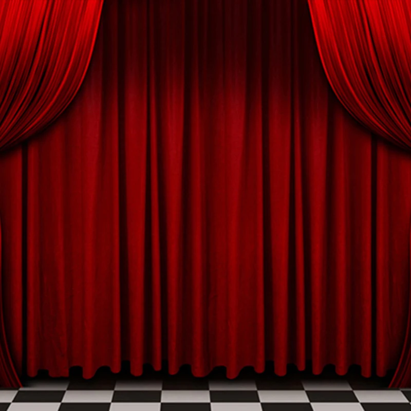 Фон для детской свадебной фотосъемки с изображением Красной занавески белого и