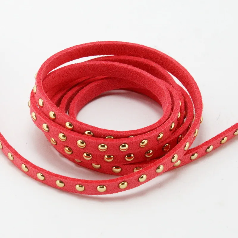 Бархатный Повседневный шнур 5 мм из искусственной замши с золотой шпилькой