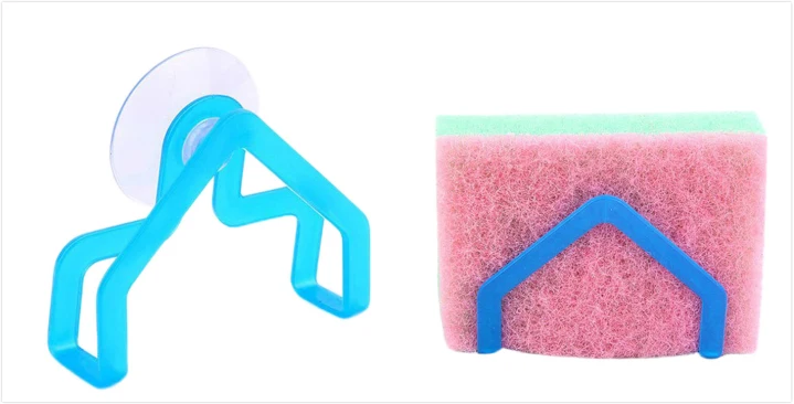 Подставка для посуды держатель губки на присоске зажим тряпичной стойки