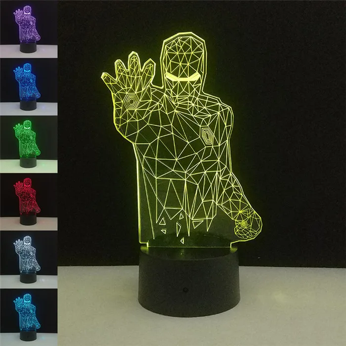 Hero светодиодный 3D ночник Звездные войны креативная настольная лампа настольная сенсорная Usb зарядка Домашнее освещение Bulbing 7 цветов Изменение Luminaria