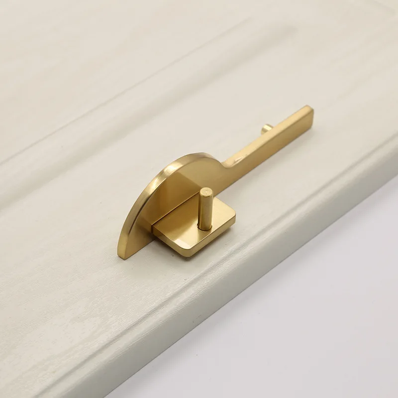 JD New Chinese Zinc Alloy Door Wardrobe Brushed Brass Door Handle Gold Cabinet Drawer Door Handle Furniture Handle Hardware