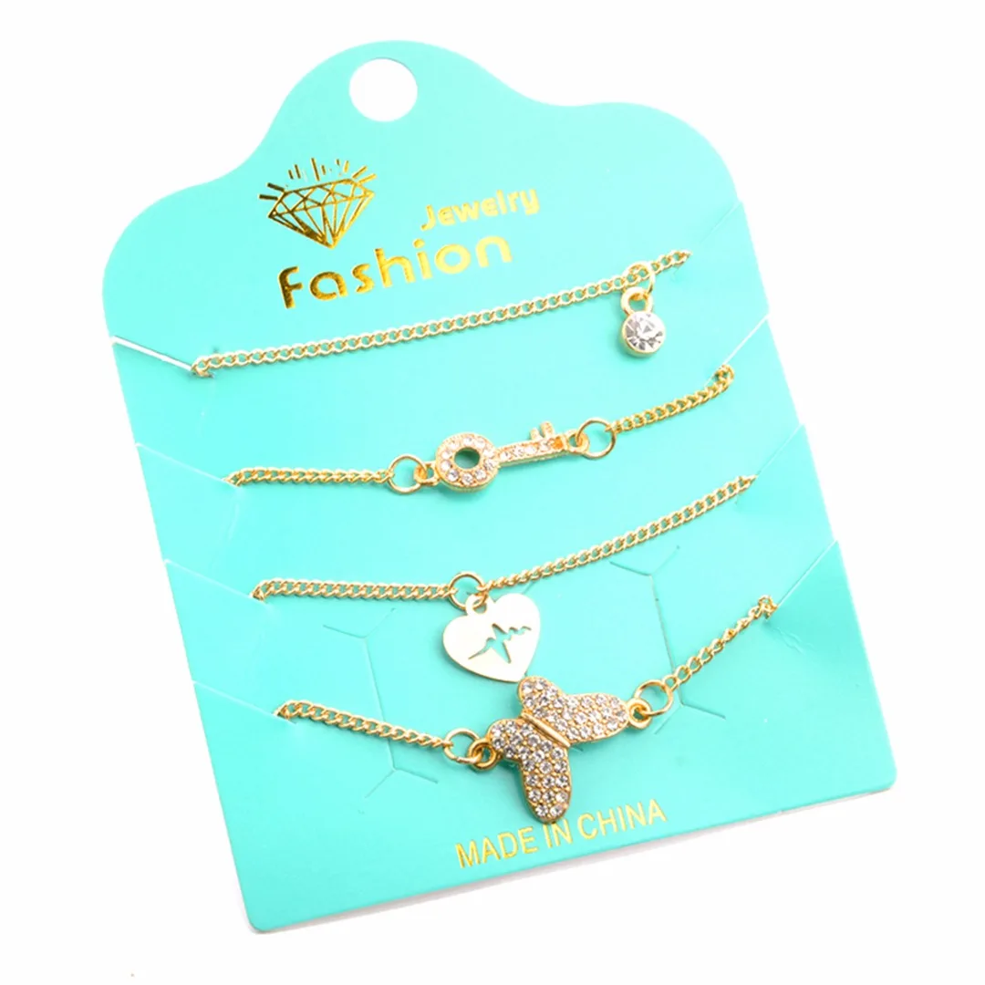 Женский комплект ювелирных изделий pulseira feminina 4 шт./компл. браслет с бабочками из