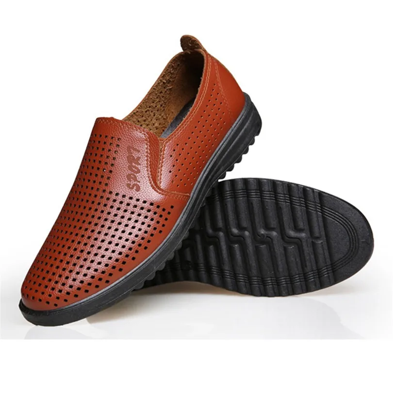 LIN KING Spring Autumn Men Loafers Moccasins Shoes Pu Leather Slip On Lazy Casual Breathable Male Hollow Out Flats | Обувь