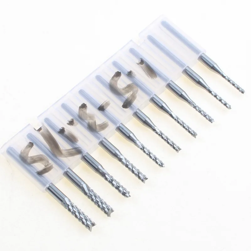 

10pcs Carbide 1.5mm-3.175mm End Mill Engraving Bits CNC Rotary Burrs Set
