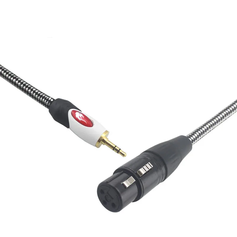 Hifi мини-джек 3,5 мм на XLR 3-контактный разъем для женского аудиокабеля для усилителя микшерной консоли микрофона стерео 1/8" 5M.