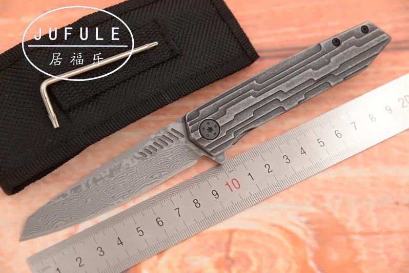 JUFULE 2018 реальные VG 10 Дамаск шарикоподшипник Флиппер Сталь Ручка складной Отдых
