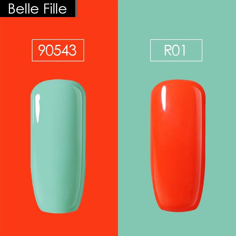 BELLE FILLE 10 мл Карамельный цвет серии 2 шт./лот УФ гель для ногтей Гель лак полировки