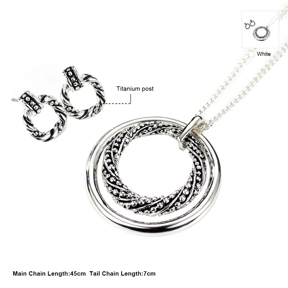 Посеребренные Ювелирные наборы Neoglory модные очаровательные ожерелья и серьги для