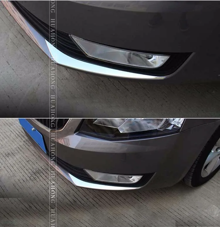 Vtear для Skoda Octavia A7 Противотуманные фары Крышка внешняя отделка противотуманная фара корпус АБС ХРОМ автомобильный Стайлинг хромированный аксессуар