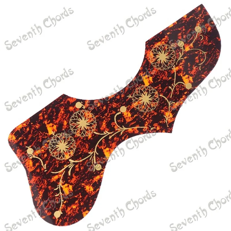 12 шт. насадки на гитару с золотым цветком 3 цвета|acoustic guitar pickguard|pick guardguitar pickguard |