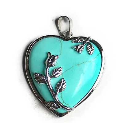 

Natural Vogue Alloy Heart Tumbled Chakra Pendant