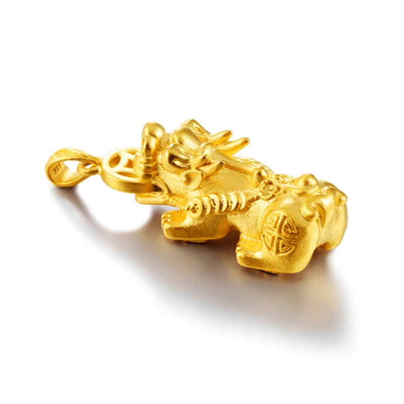 

Fashion popular sand gold men's necklace money Brave Troops pendant copper 24k gold-plated jewelry accessories wholesale