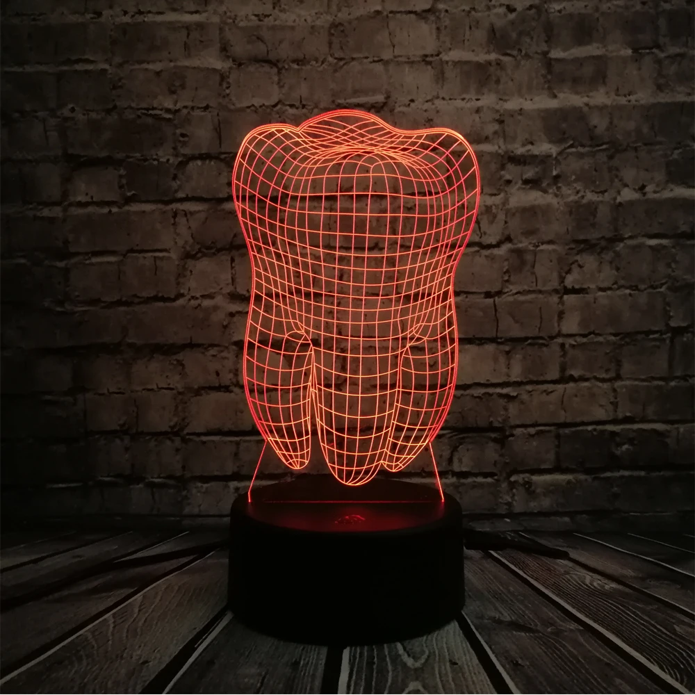 Новый крутой 3D зуб зубы LED USB лампа Атмосфера RGB ночник красочные детские игрушки
