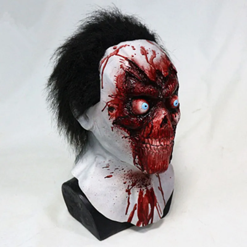 

2018 Halloween Masquerade Parties Devil Mask Cosplay Gadget Latex Terror Face Off Mask Natural Rubber Latex