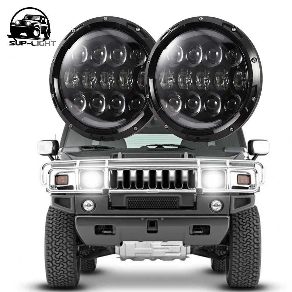 Черный 7 дюймов 105 Вт круглый светодиодный прожектор Фара Водонепроницаемый