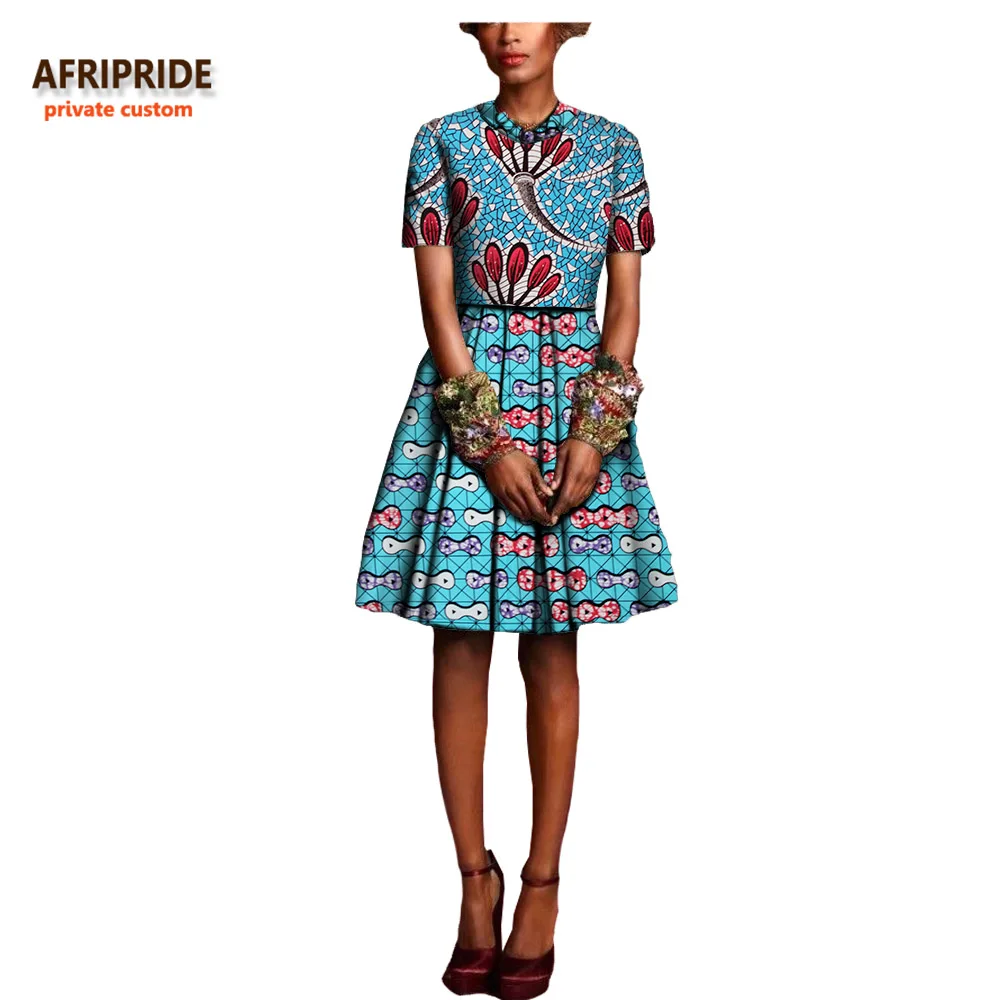 Женский костюм из 2 предметов AFRIPRIDE топ с коротким рукавом + Плиссированное Платье