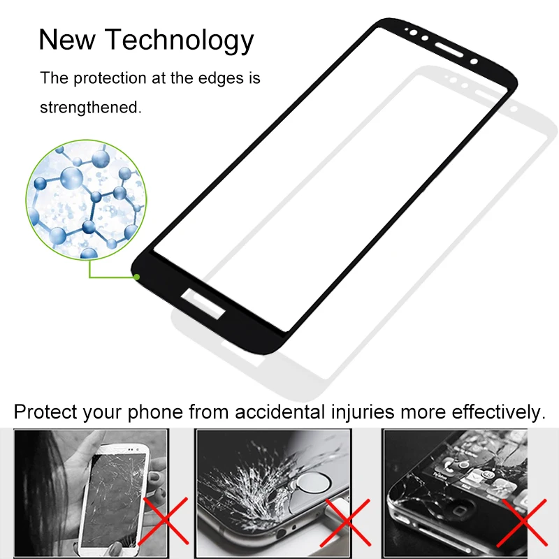 2 шт. 100% оригинальное закаленное стекло с полным покрытием для Motorola E5 защита
