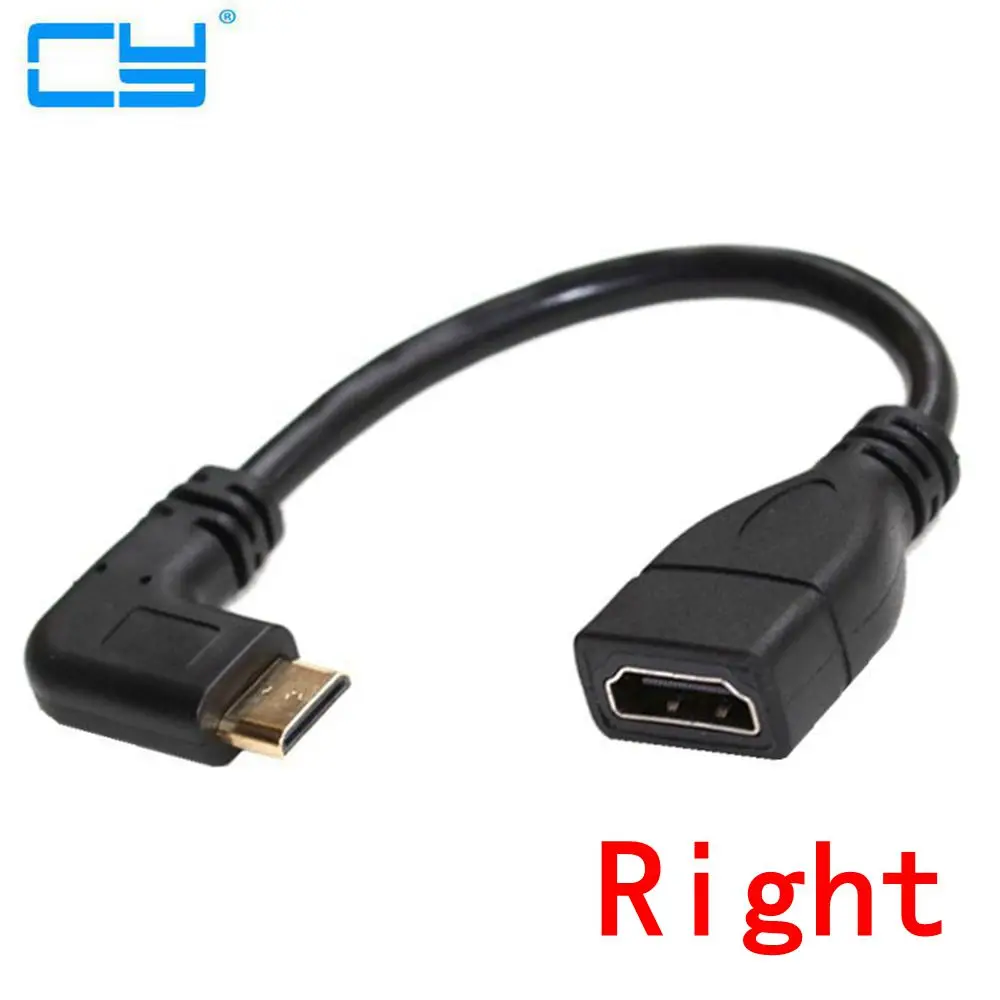 Правый левый угловой мини HDMI совместимый к штекер гнездо кабель 10 см для