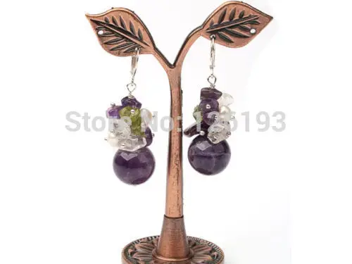 Набор украшений для женщин ожерелье с фиолетовыми кристаллами перидот и