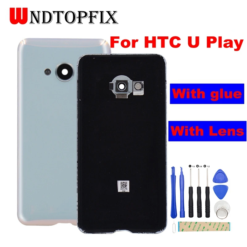 Задняя крышка батарейного отсека для HTC U PLAY стеклянная корпуса чехол с