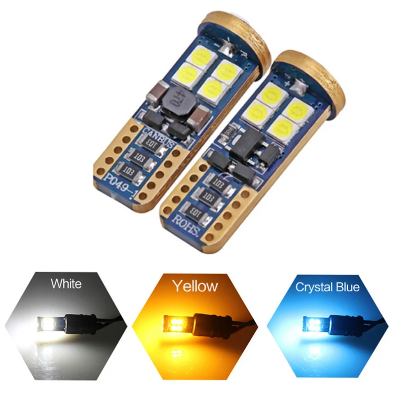 Светодиодная автомобильная лампа T10 168 Canbus 2 шт. 194 W5W 12SMD 3030 чипсет светодиодные