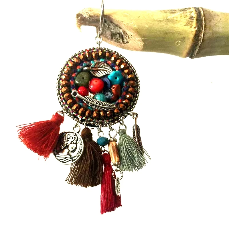 AntiSilver турецкий монета серьги сектора дизайн Boho цыганский Бичи Этнические