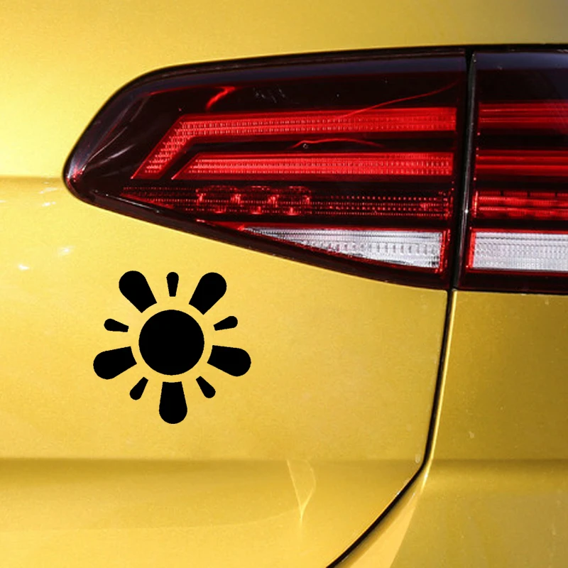 

YJZT 14.3CM*13.9CM Interesting Nifty Beautiful Simple Sun Artistic Delicate Vinyl Decal Car Sticker Black/Silver C19-1587