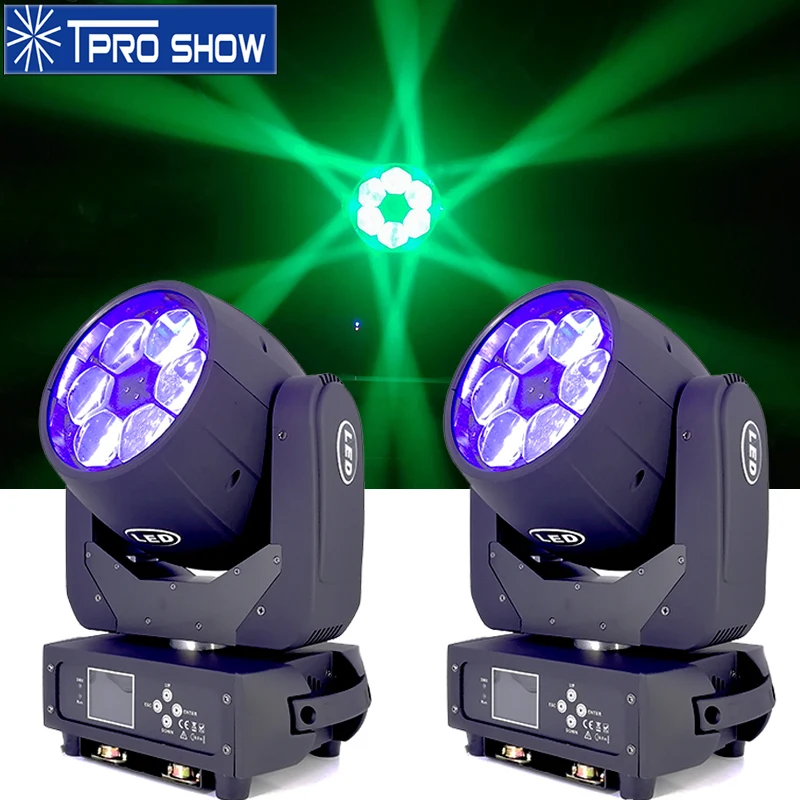 

Lyre Beam 6x40W Bee Eye Moving Head Light Zoom Stage Lighting DJ Equipment Dmx Control RGBW Colors LED Wash For Wedding Party
