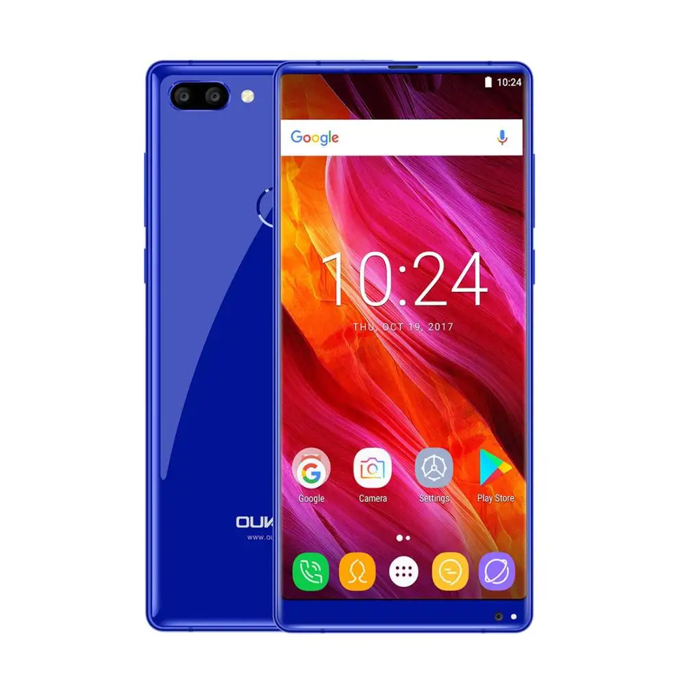 OUKITEL MIX2 6," 18:9 дисплей 6 ГБ ОЗУ 64 Гб ПЗУ 4080 мАч 5 В/5A Быстрая зарядка MTK6757 отпечаток пальца NFC Лицо ID Quad камеры смартфон - Цвет: Blue