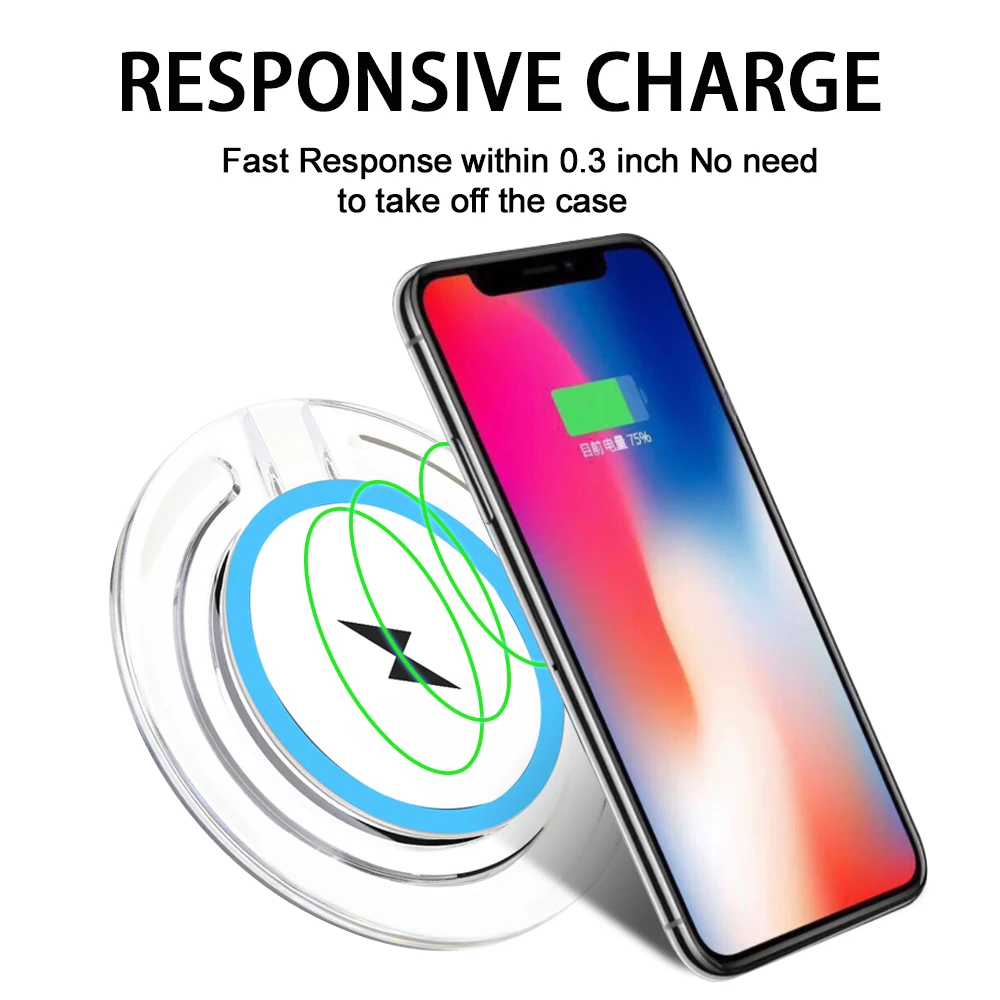 Беспроводное зарядное устройство TOENMAN Fantasy для iPhone X/XS Max XR 8, Высокоэффективная Беспроводная зарядная подставка Qi для samsung Galaxy S8 S7 S6