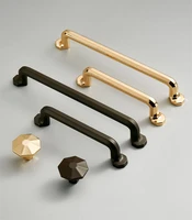 light luxury bright gold handles for furniture modern simple cabinet hardware dark gray wardrobe pulls cupboard door knobs