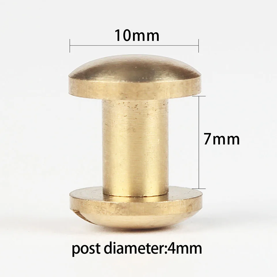 10x7mm WUTA латунный дуговой ремень винт шпилька двойная изогнутая головка Чикаго гвоздь заклепки для кожаного ремесла DIY ремень/ремень аксессуары-мульти-Размер - Цвет: 10x7mm