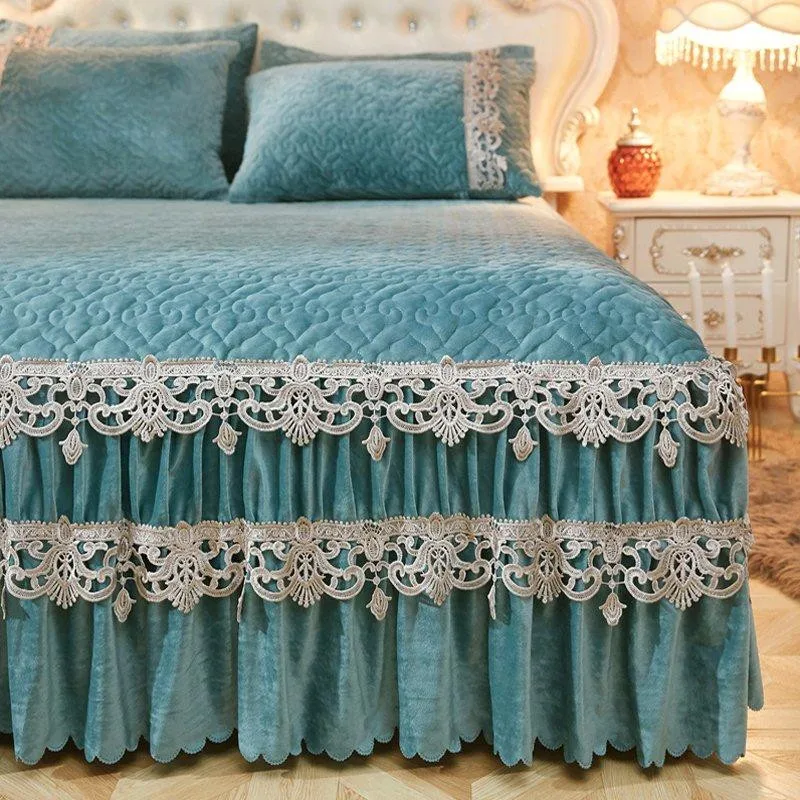 150X200 см/180x200 см/200x220 см стеганая хлопковая кровать с кружевной каймой, покрывало для кровати, набор наматрасников, накидка для матраса