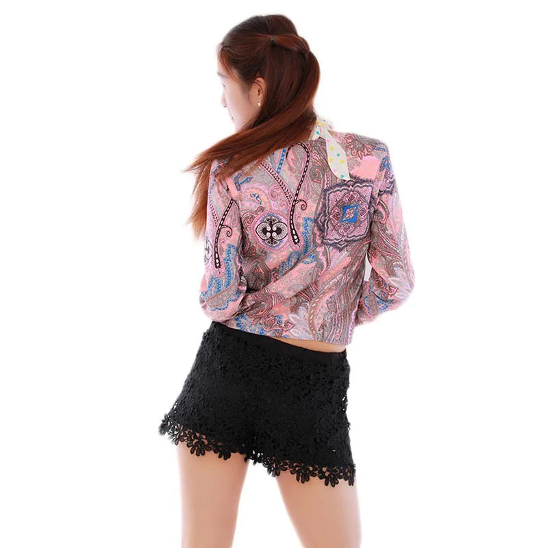 Women Jackets Paragraph Vintage Printed Jacket Coat Spring Autumn Zipper Full Sleeve Casaco Feminino | Женская одежда