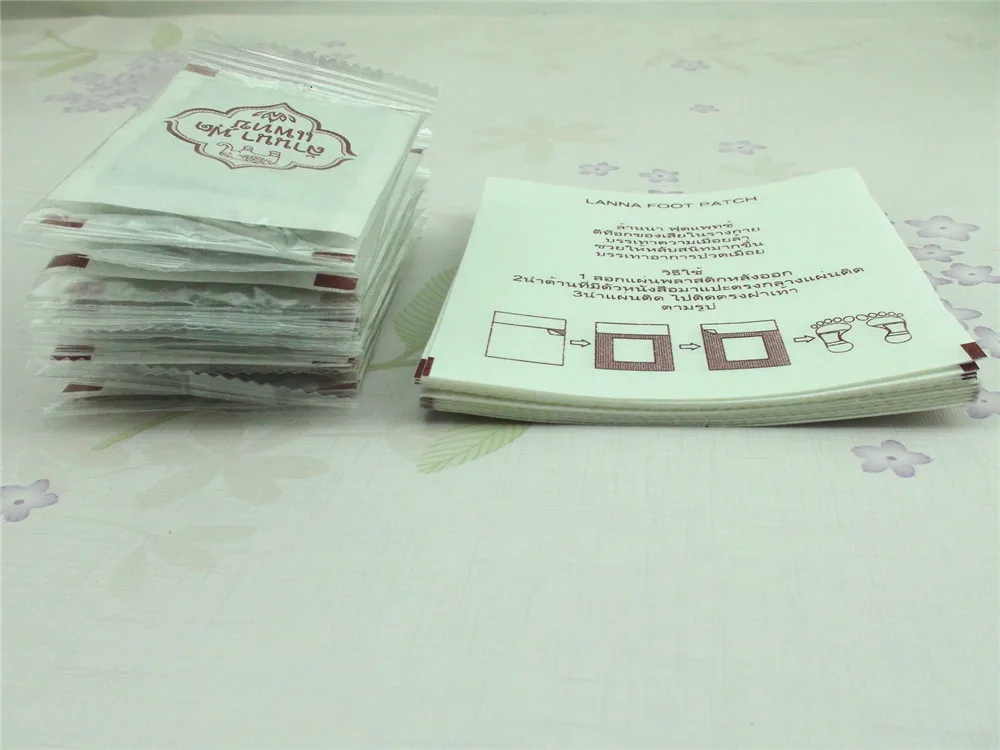 10 шт./пакет Таиланд Ланна Детокс коврик для ног пластырь бамбук помощь сон уход за
