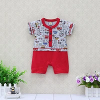 baby short sleeve one piece boys bodysuits pure cotton newborn clothes girls button clothing summer thin suits