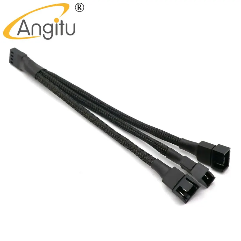 Angitu 4-контактный вентилятор PWM 3-сторонний ul 1007 22awg проводной черный рукав