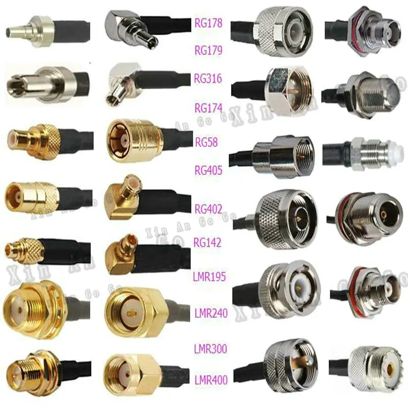 Индивидуальный радиочастотный разъем SMA SMB MCX MMCX к BNC TNC FME UHF PL259 SO239 N F CRC9 TS9 MS156