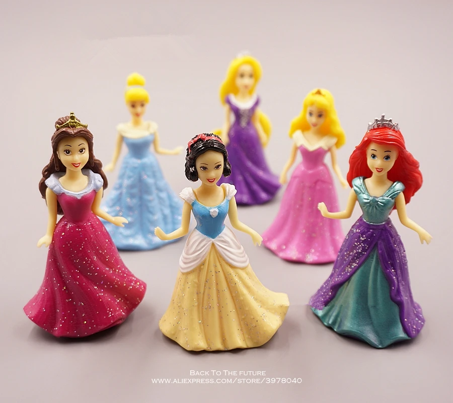 Disney Белоснежка Золушка Принцесса 9 см 6 шт./компл. фигурка аниме украшение
